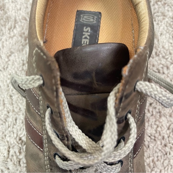 Skechers 4400 Vintage 90’s Y2K Brown Leather Lace-Up Driver Shoes Men\'s Size 8 main image 14